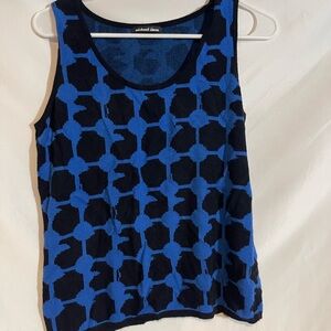 Michael Simon Blue and Black Polka Dot Tank Top